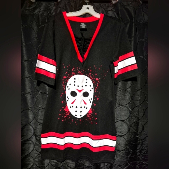 Friday The 13th Black and Red Graphic Dress - Picture 1 of 5